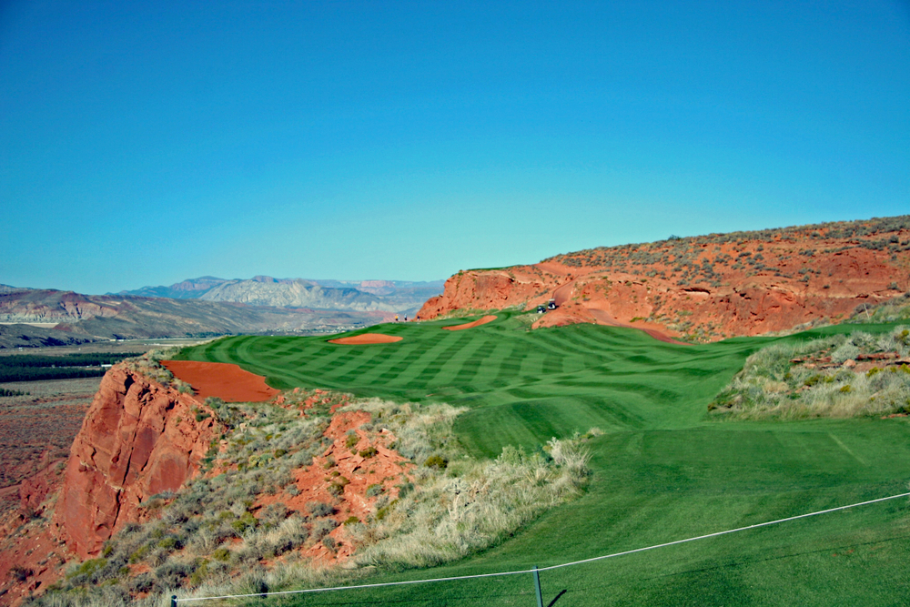 St George, Utah golf course with scenic views of desert hills